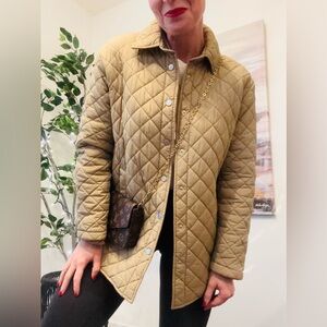 ZARA Women's Diamond Quilted Puffer Jacket - Tan Beige | Size Large L